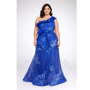 Taylor Women's Ruffled One-Shoulder Organza Gown Size 16 NWT